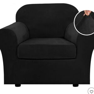 H Versail Tex T cushion Black Armchair Cover 2 piece